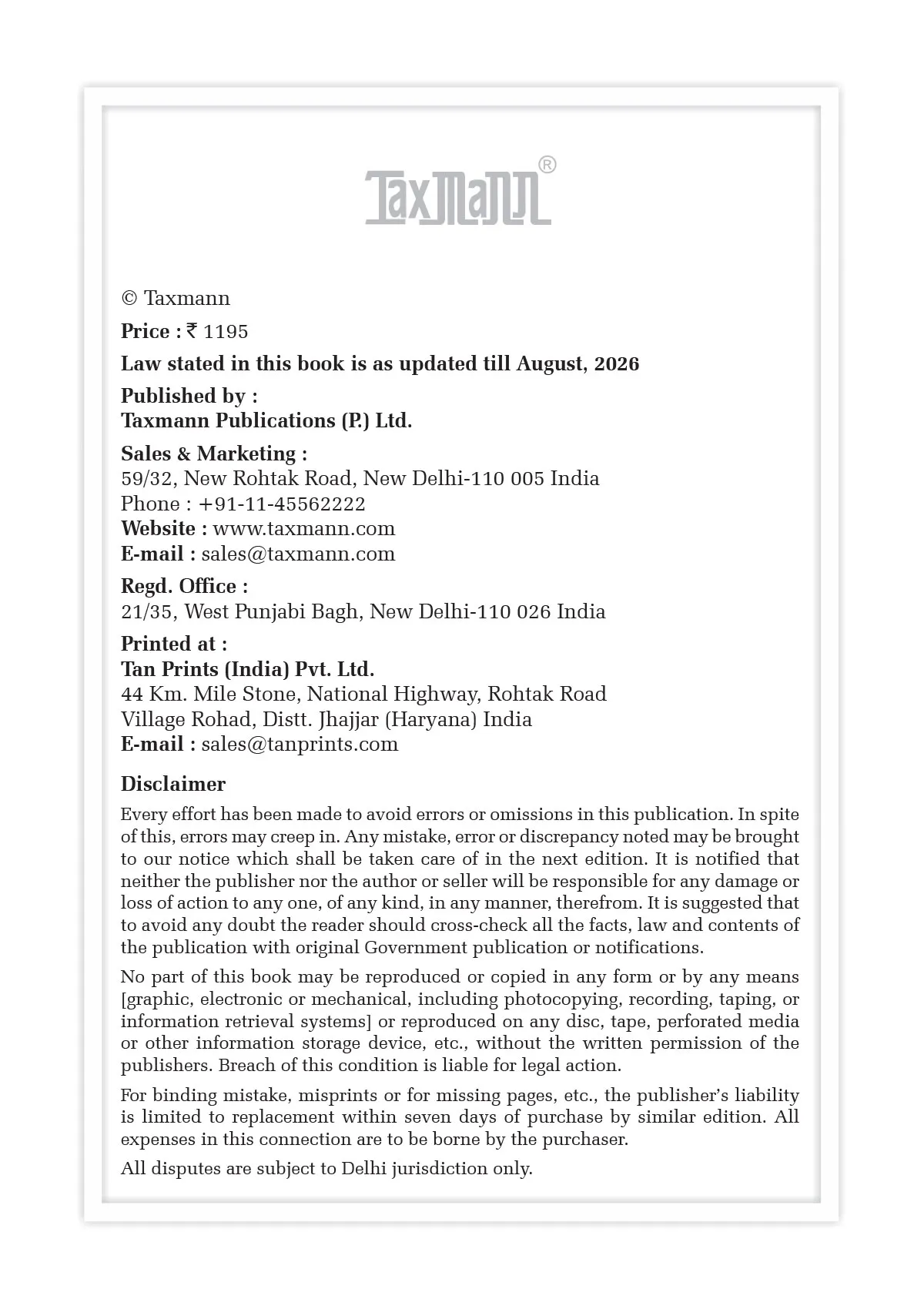 Delivery Note Printed Example HR Guide to Code on Wages by Venugopal Gella | Taxmann Books